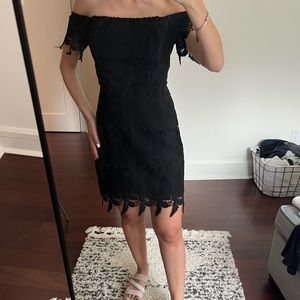 ASTR the label lace off shoulder cocktail dress